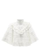 Isabel Marant - Dawson Broderie-anglaise Cotton-blend Blouse - Womens - White