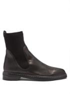 The Row Dean Ribbed-top Leather Chelsea Boots
