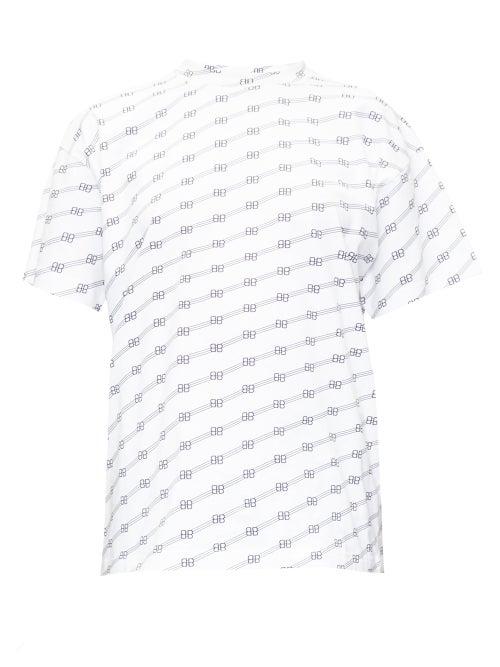 Matchesfashion.com Balenciaga - Bb-logo Print Cotton T-shirt - Womens - Light Pink