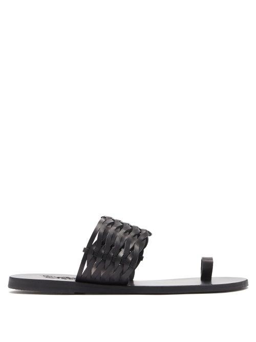 Matchesfashion.com Ancient Greek Sandals - Thalia Toe-loop Woven-leather Sandals - Womens - Black