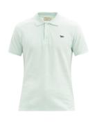 Matchesfashion.com Maison Kitsun - Fox-patch Piqu Polo Shirt - Mens - Light Green
