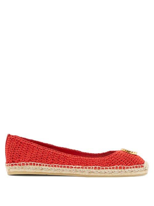 Matchesfashion.com Gucci - Lilibeth Gg Faux Pearl Embellished Espadrilles - Womens - Red