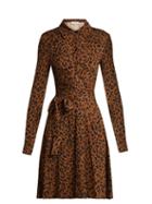 Matchesfashion.com Diane Von Furstenberg - Didi Leopard Print Silk Wrap Dress - Womens - Animal
