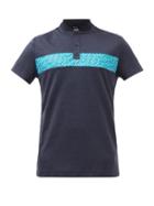 J.lindeberg - Elis Bomber-collar Panelled-jersey Polo Shirt - Mens - Navy