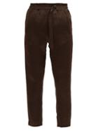 Matchesfashion.com Ann Demeulemeester - High-rise Crinkled-satin Cropped Trousers - Womens - Brown