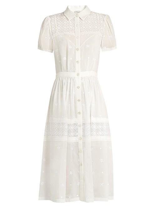 Temperley London Etta Embroidered Cotton And Silk-blend Dress