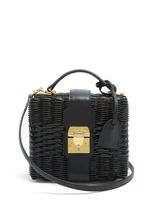 Matchesfashion.com Mark Cross - X Hvn Harley Small Wicker Basket Bag - Womens - Black