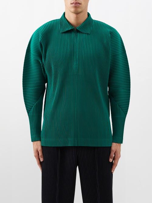 Homme Pliss Issey Miyake - Technical-pleated Knit Shirt - Mens - Green