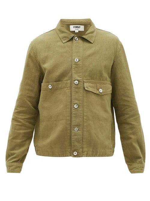 Matchesfashion.com Ymc - Pinkley Cotton-blend Twill Field Jacket - Mens - Olive Green