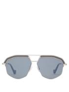 Matchesfashion.com Loewe - Geometrical Aviator Metal Sunglasses - Womens - Silver