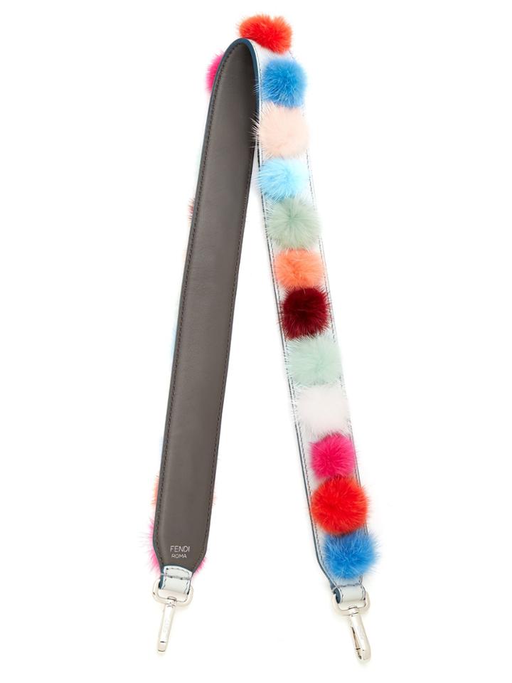 Fendi Strap You Pompom Leather Bag Strap