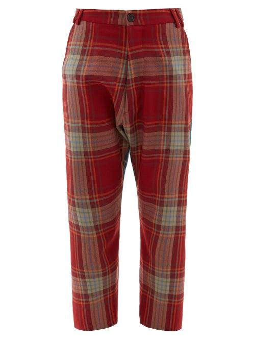 Matchesfashion.com Vivienne Westwood - Contrast Tartan Wool Twill Trousers - Womens - Red Multi