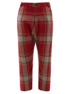 Matchesfashion.com Vivienne Westwood - Contrast Tartan Wool Twill Trousers - Womens - Red Multi