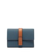 Matchesfashion.com Loewe - Vertical Small Grained Leather Wallet - Womens - Blue Multi