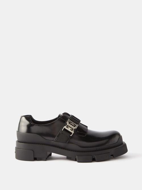 Givenchy - Terra Buckled Leather Derby Shoes - Mens - Black