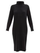 Allude - Roll-neck Cashmere Sweater Dress - Womens - Black
