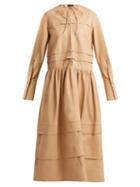 Matchesfashion.com Joseph - Odette Tiered Leather Dress - Womens - Beige