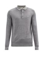 Matchesfashion.com Etro - Wool Long-sleeved Polo Shirt - Mens - Grey