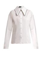 Matchesfashion.com Joseph - Ruben Contrast Collar Cotton Shirt - Womens - White