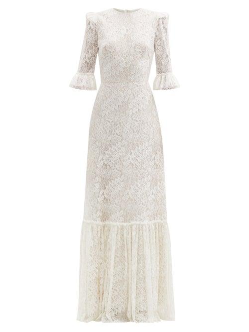 Matchesfashion.com The Vampire's Wife - Aurora Floral Leavers-lace Dress - Womens - Ivory
