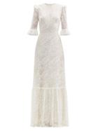 Matchesfashion.com The Vampire's Wife - Aurora Floral Leavers-lace Dress - Womens - Ivory