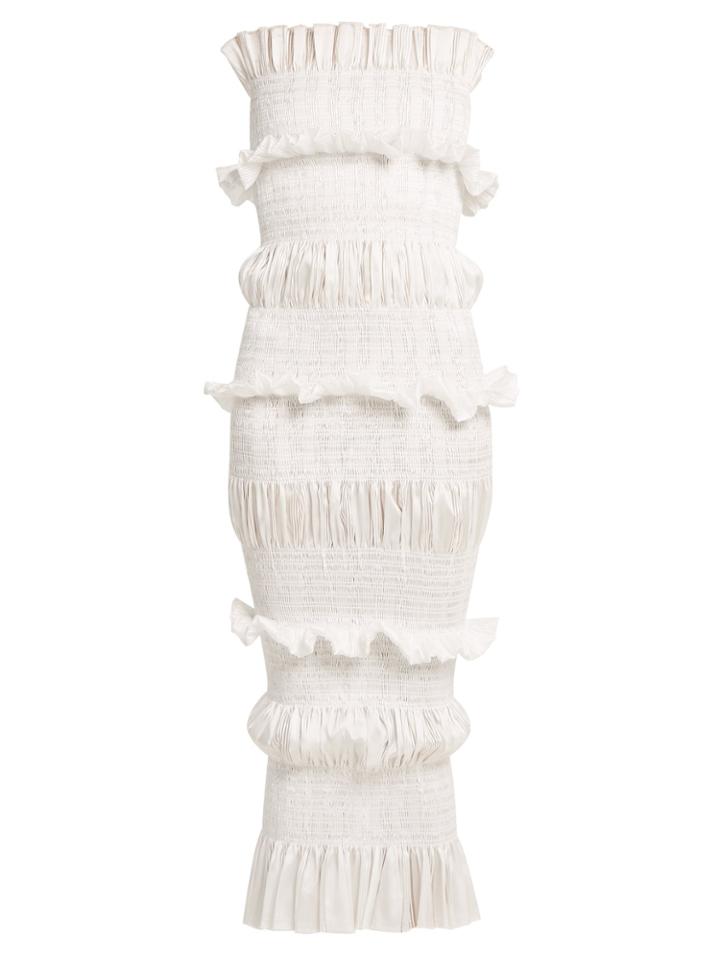 Emilio De La Morena Coralie Contrast-panel Organza Dress