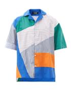 Matchesfashion.com Ahluwalia - Patrick Patchwork Cotton-poplin Shirt - Mens - Multi