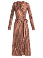 Diane Von Furstenberg Baker Polka-dot Wrap-around Silk Dress