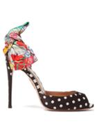 Matchesfashion.com Aquazzura - X Racil Versailles 105 Printed Peep Toe Pumps - Womens - Print