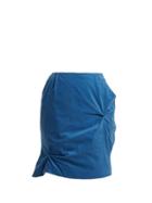 Matchesfashion.com Charles Jeffrey Loverboy - Twist Stitch Cotton Corduroy Mini Skirt - Womens - Blue