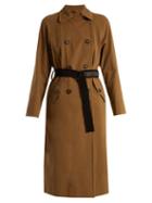 Matchesfashion.com Brunello Cucinelli - Double Breasted Cotton Gabardine Trench Coat - Womens - Brown