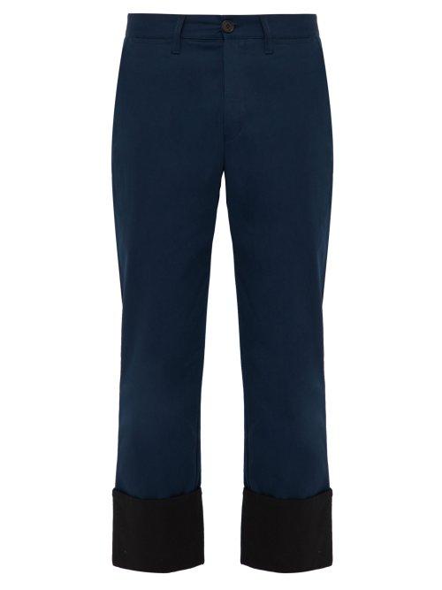 Matchesfashion.com Loewe - Fisherman Cotton Twill Chino Trousers - Mens - Black Blue