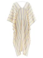Ladies Beachwear Zeus + Dione - Aiolos Striped Cotton-blend Kaftan - Womens - Navy Stripe
