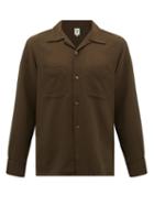 Matchesfashion.com South2 West8 - Cuban-collar Crepe Shirt - Mens - Brown