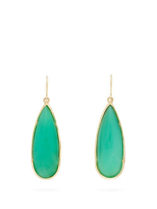 Matchesfashion.com Irene Neuwirth - Chrysoprase & 18kt Gold Drop Earrings - Womens - Green