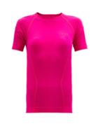 Matchesfashion.com Falke - Logo-print Stretch-jersey Thermal Top - Womens - Dark Pink