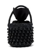 Matchesfashion.com Sensi Studio - Beaded Toquilla Straw Bucket Bag - Womens - Black