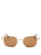 Matchesfashion.com Kuboraum - Square Hammered-metal Sunglasses - Mens - Gold