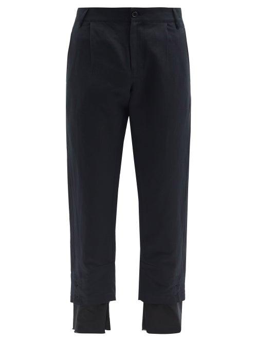 Matchesfashion.com Ann Demeulemeester - Panelled-cuff Cotton-blend Trousers - Mens - Black