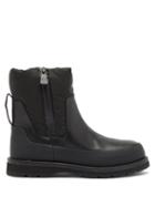 Moncler - Leather And Nylon Rain Boots - Womens - Black