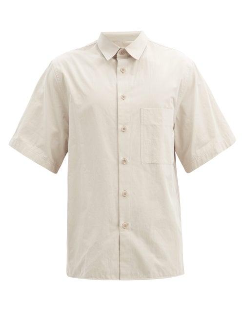 Matchesfashion.com Raey - Short-sleeved Crumpled Shirt - Mens - Light Grey