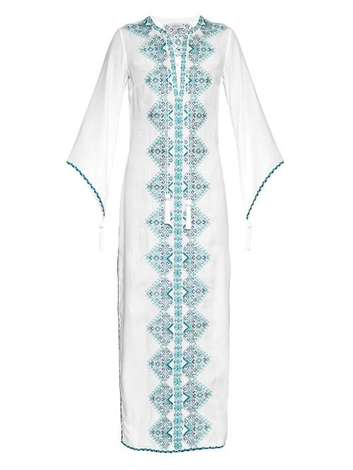 Talitha Embroidered Fluted-sleeve Dress