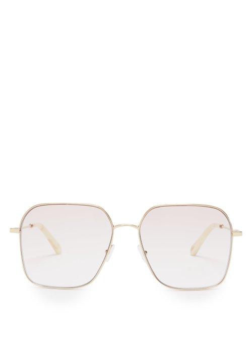 Matchesfashion.com Chlo - Square Frame Metal Glasses - Womens - Light Gold