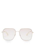 Matchesfashion.com Chlo - Square Frame Metal Glasses - Womens - Light Gold