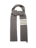 Thom Browne Stripe-detail Ribbed-knit Cashmere Scarf