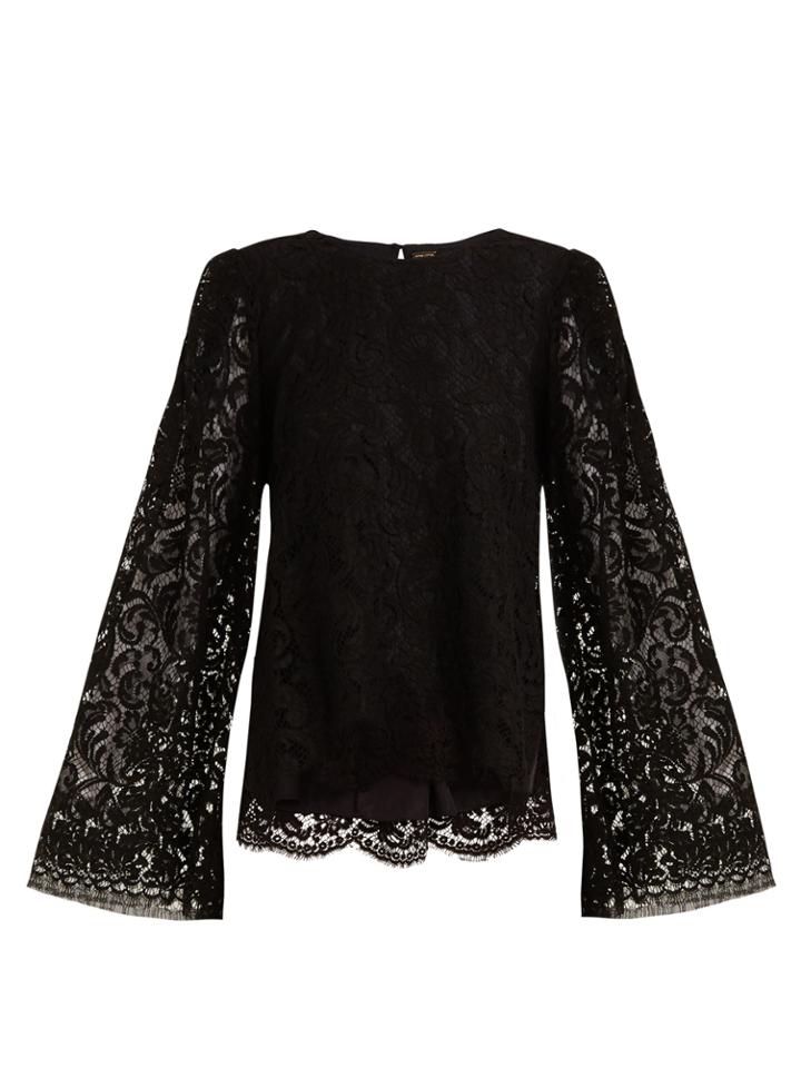 Adam Lippes Bell-sleeved Corded-lace Top