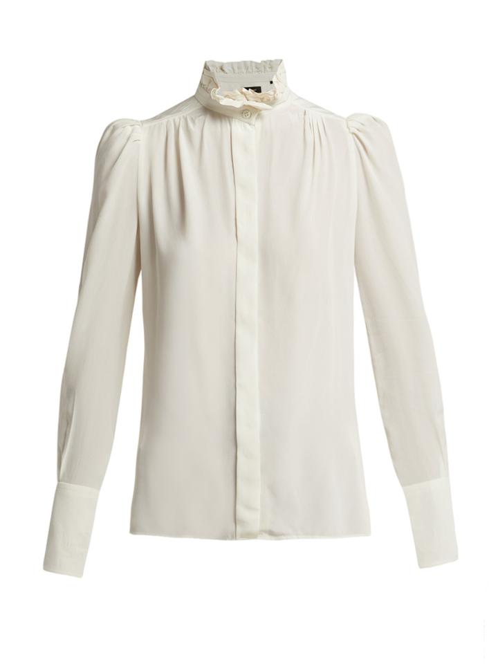 Isabel Marant Lamia Silk Ruffled Blouse