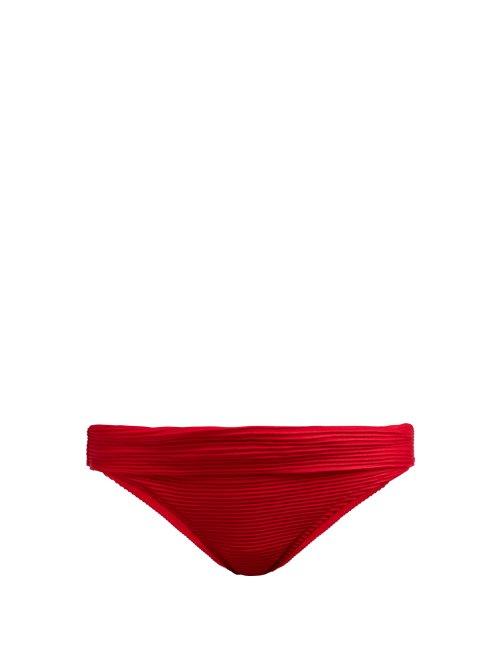 Matchesfashion.com Heidi Klein - Puglia Fold Over Bikini Briefs - Womens - Red