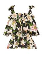 Matchesfashion.com Dolce & Gabbana - Floral Print Cotton Poplin Top - Womens - Black Print