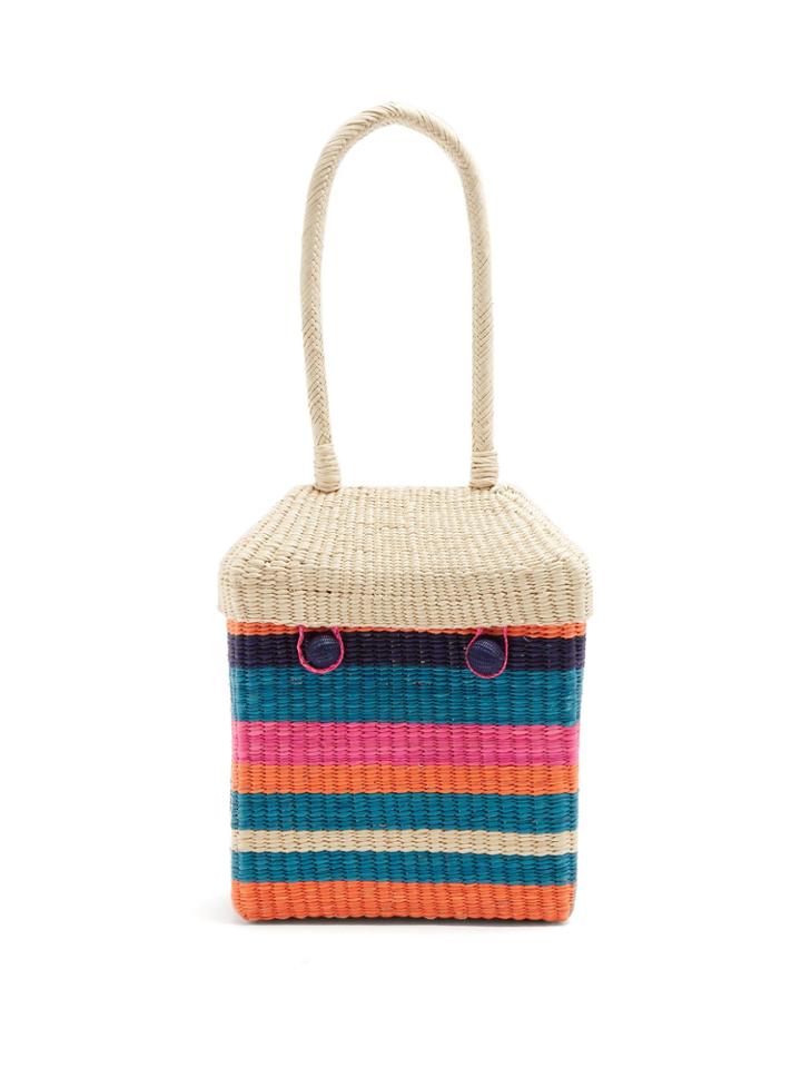 Sophie Anderson Serella Woven Toquilla-straw Box Bag